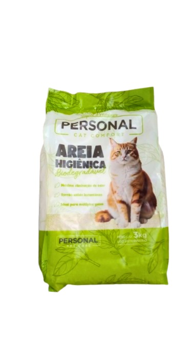 Areia higiênica Personal biodegradável de 3kg