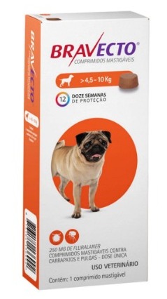 Caixa de Bravecto para cães de 4,5 a 10kg